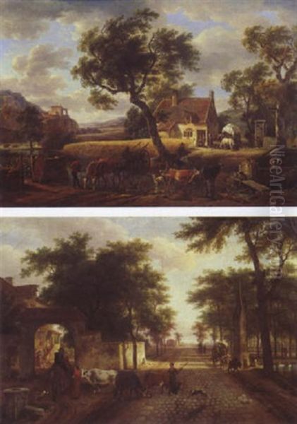 Ferme-relais Animee Au Bord D'une Route Pavee - view 1