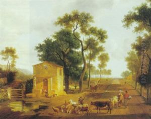 Den Lille Hyrdedreng Prover At Holde Samling Pa Kvaeget by Jean-Louis Demarne