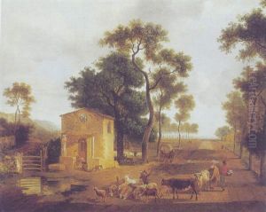 Hyrdedreng I Landskab. I Forgrunden Et Lille Kapel by Jean-Louis Demarne