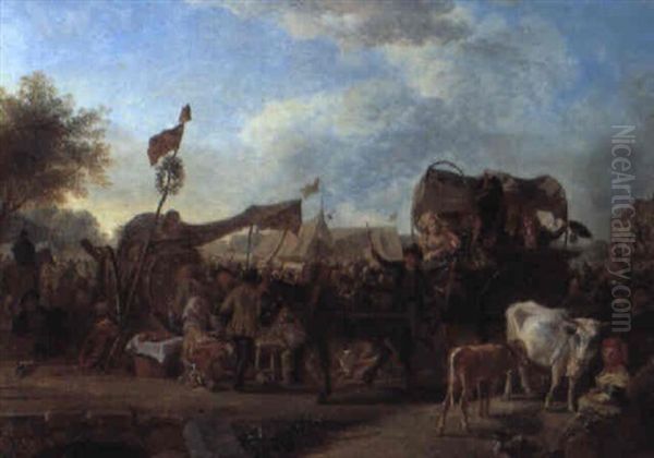 Numerous Figures Gathering At A Country Fair - view 1