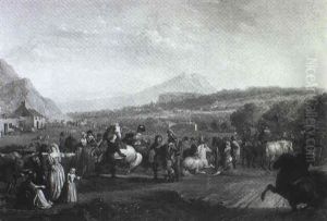 Le Marche Aux Chevaux by Jean-Louis Demarne