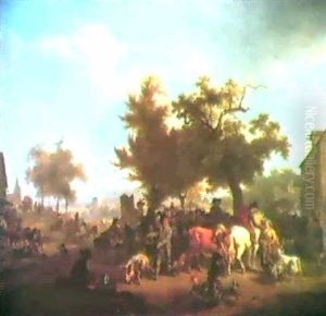 Une Foire En Franche Comte by Jean-Louis Demarne