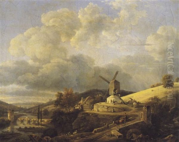 Paysage Avec Un Pont Et Un Moulin - view 1