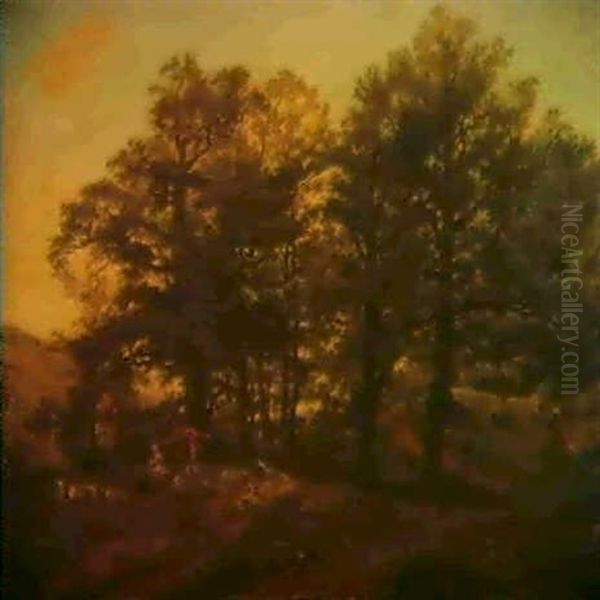 Scene Pastorale Dans Un Paysage De Clairiere - view 1