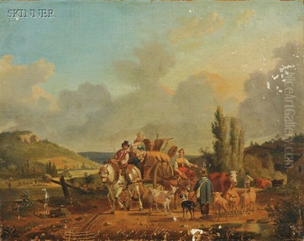 Travellers On A Country Road - view 1