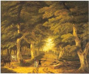 Le Repos Des Cavaliers En Foret by Jean Francois Demay