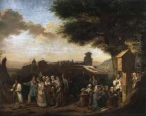 Prozession Am Heidelberger Schloss by Jean Francois Demay