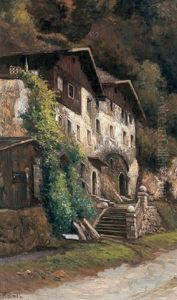 Blick Auf Die Nagelschmiedhauser In Rattenberg/tirol by Franz (August Waidhofer) Demel