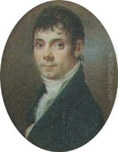 A Gentleman With Short Dark Hair Wearing A Blue Coat, White Waistcoat And Frilled Jabot