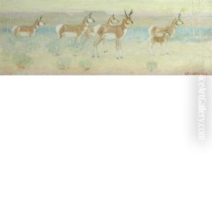 Antelopes On The Prairie by Edwin Willard Deming