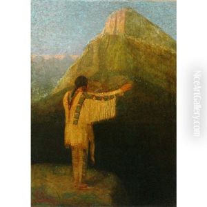 Indian At The Edge Of A Canyon