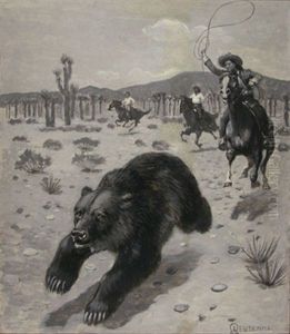 Lasooing Bears In Arizona by Edwin Willard Deming