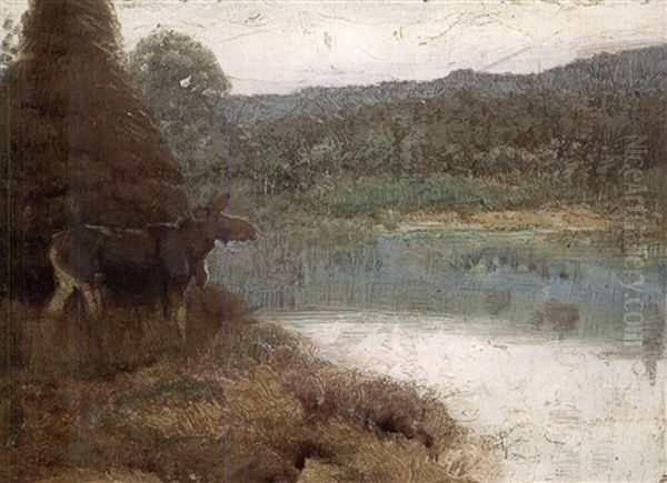 Moose At Lakeside - view 1