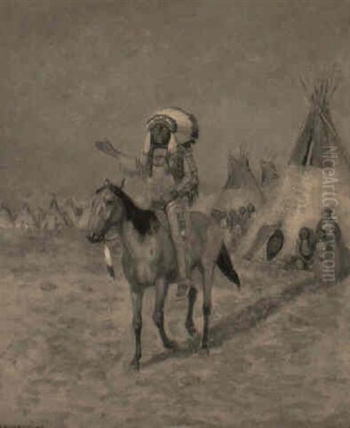 Sitting Bull Haranguing The Sioux Village - view 1