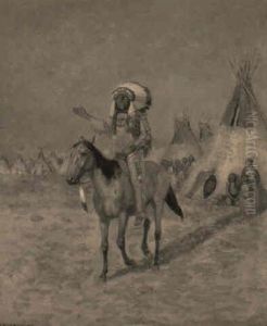Sitting Bull Haranguing The Sioux Village by Edwin Willard Deming