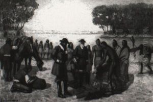 Peter Minuit Buying Manhattan Island From The Indians by Edwin Willard Deming