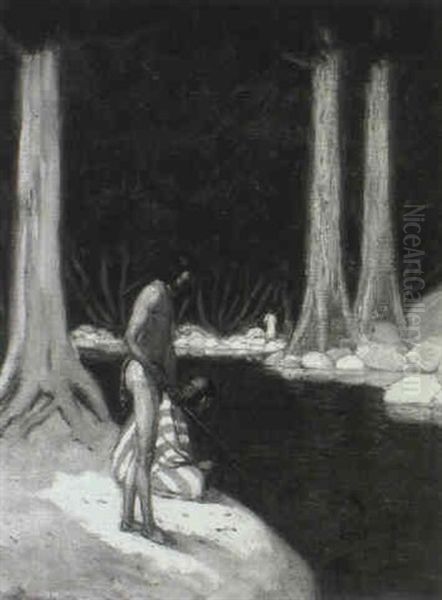 Indians Shooting Fish - view 1