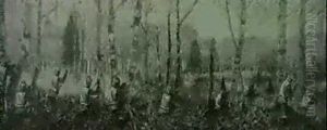 Batle Between The Pilgrims Andthe Indians by Edwin Willard Deming