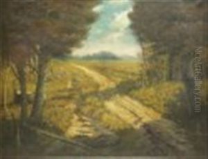 Pastoral Landscape With Path by Adrien Louis Demont