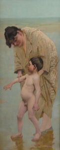 Femme Et Enfant A La Plage Femme Et Enfant A La Plage