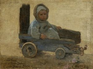 Study Of A Child In A Cart