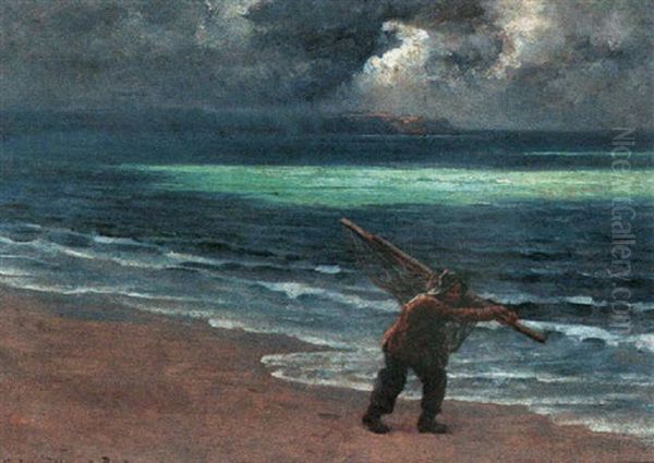 Fisherman On The Beach - view 1