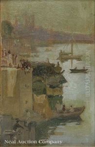 Scene In Benares, India