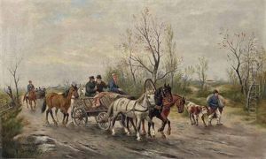 Bauern Mit Einer Troika Auf Dem Weg Zum Markt