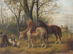 Kosaken Bei Der Rast by Jozef Demski