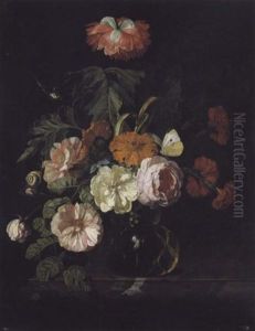 Bouquet De Fleurs Avec Un Escargot Etune Libellule