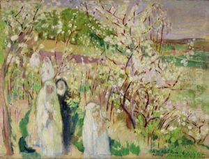 Les Communiantes, Arbres En Fleurs by Maurice Denis