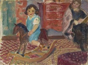 Portrait D'antoin Blocq Au Cheval (premier Pensee) by Maurice Denis