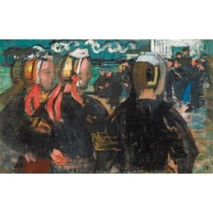 Soir Sur La Plage, Loctudy (trois Bretonnes) by Maurice Denis