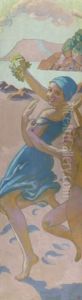 Jeux De Nausicaa, Femme A La Grappe by Maurice Denis