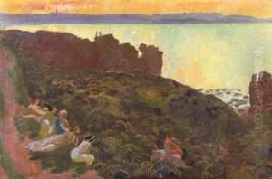 Chant Du Soir Or Les Fees Dans La Lande by Maurice Denis