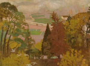 Paysage D'automne Vu Du Jardin De Musee De Prieure by Maurice Denis