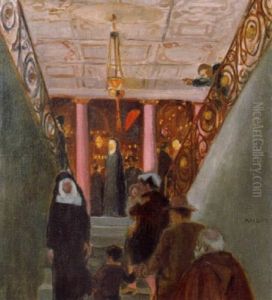 Visite Au Palais Massimo A Rome by Maurice Denis