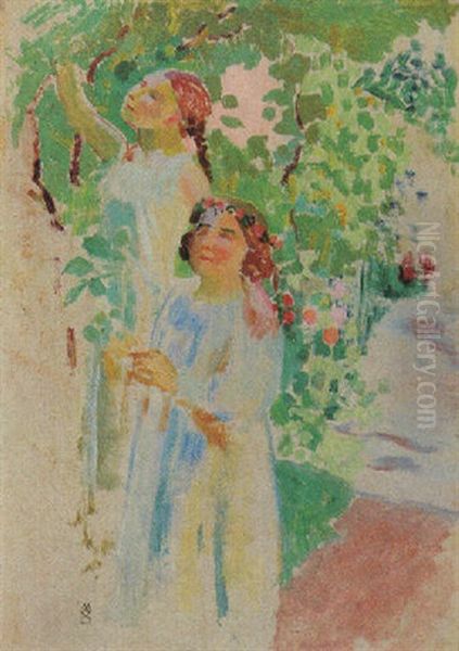Deux Jeunes Filles Dans Un Verger - view 1