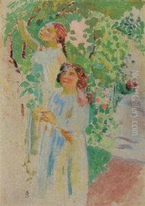 Deux Jeunes Filles Dans Un Verger by Maurice Denis