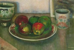 Nature Morte, Faiences Bretonnes Et Pommes by Maurice Denis