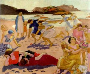 La Plage De Trebeurden, Jeu De Balle by Maurice Denis