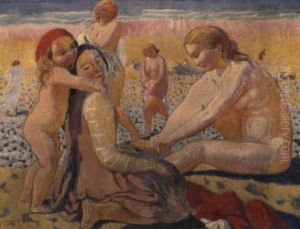Plage, Enfant Au Bonnet Rouge Plage, Enfant Au Bonnet Rouge
