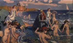 La Plage Au Petit Temple by Maurice Denis
