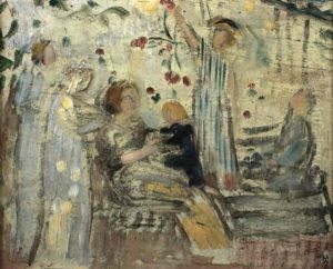 La Fete Au Jardin (au Drap Epingle De Roses) by Maurice Denis