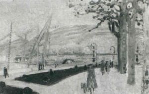 Vue De Geneve Du Quai Du Mont Blanc