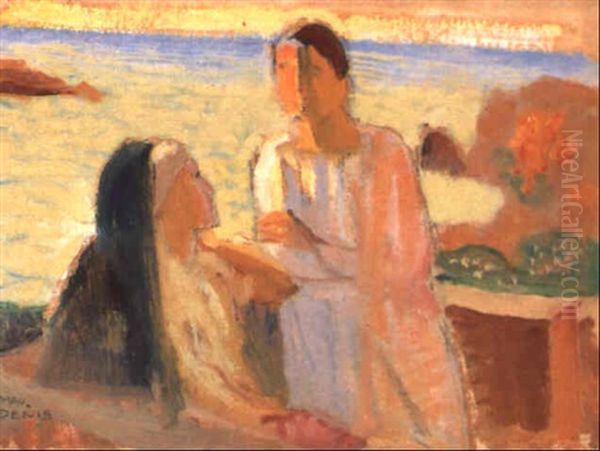Couple Sur La Terrasse Devant La Mer - view 1
