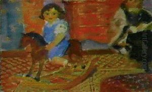 Enfant Sur Son Cheval A Bascule by Maurice Denis