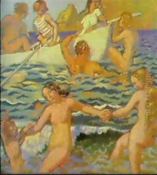 Plage Au Canot, Circa 1920 - view 1