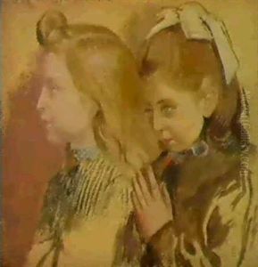 Portrait De Deux Fillettes, Etude Pour Notre Dame De        L'ecole Ou La Vierge A L'ecole