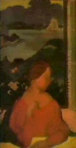 Femme En Rose Devant La Fenetre, Loctudy Le Soir/portrait De Madame Ranson by Maurice Denis
